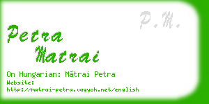 petra matrai business card